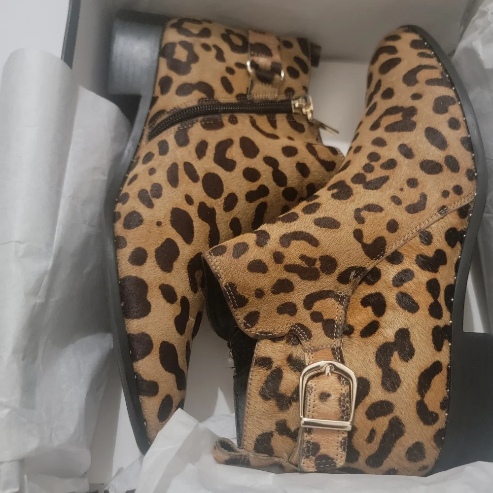Pre-loved Steve Madden Chavi-L Leopard ankle boots sz 10 - Picture 4 of 10